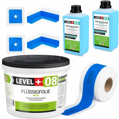 Produktbild von Dicht-Set Flüssigfolie 12kg Duschabdichtung Bad Duschelement Dichtband SET329