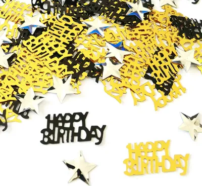 Produktbild von 10 g Konfetti Happy Birthday, Streudeko Geburtstag, Tischdeko Geburtstag, Glitzer Konfetti für Hochzeit Jubiläum Partydekorationen