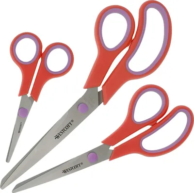 Produktbild von WESTCOTT Schere Easy Grip 3er-Set korallenrot/cassis