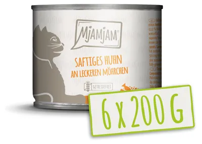 Obrázok produktu pre MjAMjAM 4260512870324, Dospelý, Mrkva, Kuracie mäso, 200 g, Bez obilnín