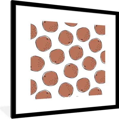 Produktbild von MuchoWow® Gerahmtes Poster Sommer - Kokosnüsse - Braun - Weiß 40x40 cm - Poster mit Schwarzem Bilderrahmen Wandposter Rahmen Foto Bilder - Poster - Plakat im Rahmen