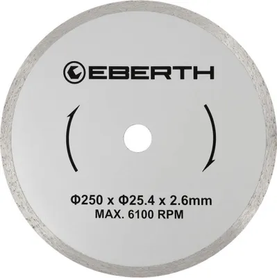 Produktbild von EBERTH Trennscheibe Diamanttrennscheibe für Stein, Beton, Fliesen und Feinsteinzeug, Diamantscheibe mit 250mm Durchmesser, 25,4mm Bohrung
