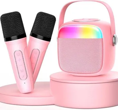 Obrázok produktu pre Súprava mini reproduktorov s 2 mikrofónmi a Bluetooth – ideálna pre deti aj dospelých, skvelý darček k narodeninám.