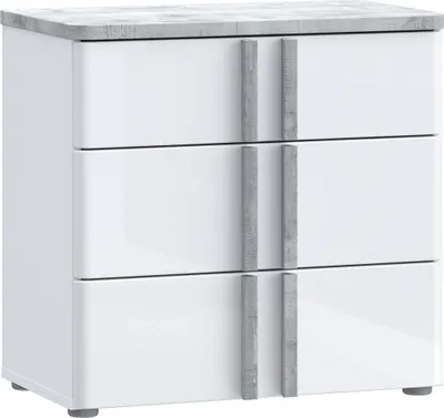 Obrázek produktu pro Nábytek24 Noční stolek Buganvilla Bgvk113-M765 Noční stolek 60,7 X 58,4 X 34,8 cm Noční komoda vysoký lesk Mdf