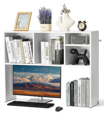 Desktop-Bücherregal 94x23,9x72,9 cm, 1-stufig, Holz, Büro-Organizer