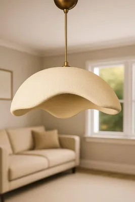 Produktbild von Opviq, Hochwertiger Kronleuchter, Metallkörper, Cremefarben, verstellbare Höhe 20-65 cm, Ø38 h:17 cm, E27 Fassung, max. 40 W, IP20, ideal für moderne Wohnräume & stilvolle Akzente.