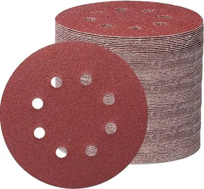 Produktbild von 60 Stück Schleifpapier 125mm Klett, Profi Schleifscheiben (8 Loch) für Exzenterschleifer, Körnung 40, Hochwertige Schleifmittel für Holz, Metall