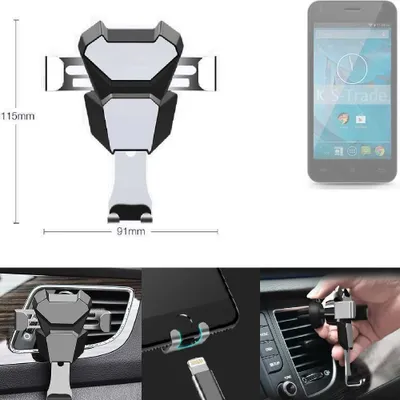 Produktbild von K-S-Trade Lüftungshalterung kompatibel mit Qilive Q.4868 kompakte Handy-Halterung Lüftungsschlitz Lüftungsgitter Autohalterung KFZ Auto-Halterung