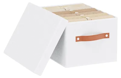 Produktbild von Aufbewahrungsbox mit Deckel, faltbarer Aufbewahrungskorb, Stoffbox mit Griff, Kleiderschrank-Organizer, Garderobenbox, für Kleidung