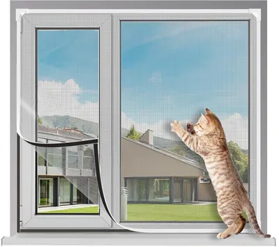 Obrázok produktu pre Sieť proti hmyzu 120 x 130 cm, biely rám, sivá sieť, sklolaminát, pre okno