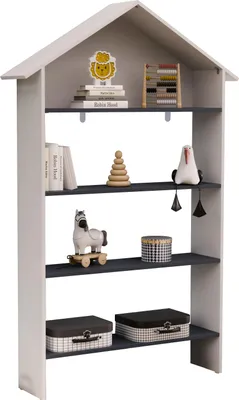 Zdjęcie produktu dla Stojąca drewniana półka | oszczędzająca miejsce półka domowa dla dzieci | Wymiary: H. 160 x W. 103 x D. 23 cm | Półka do przechowywania | Księgarnia | Stojak – Malusa