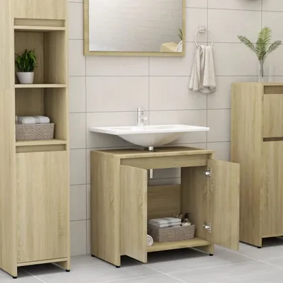 Produktbild von "2026 Aktion"Toilettenschrank - CLORIS - Badezimmerschrank - schlichte Design - Sonoma-Eiche 60x33x61 cm Holzwerkstoff - NeuMöbel8724624
