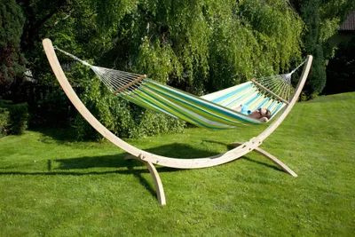 Produktbild von MacaMex Hängematte mit Gestell Siesta Grande Deluxe Caribe Beach Set Hängematte