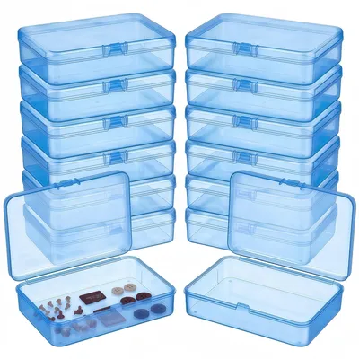 Produktbild von Solidchoice – Set mit 12 Kunststoff-Aufbewahrungsbehältern mit Deckel für kleine Gegenstände