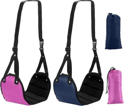 Immagine prodotto di Poggiapiedi da viaggio, in 2 pezzi, rosa e blu, portatile
