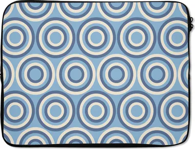 Produktbild von MuchoWow® Laptop Hülle 17 Zoll Laptoptasche Kreis - Blau - Muster - Zipper - Schutzabdeckung