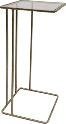 Productafbeelding van SIGNATURE - Bijzettafel van goudkleurig metaal en glas L25,5 cm - ANTOINETTE