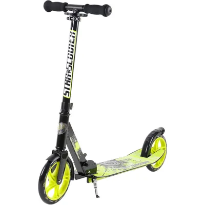 Produktbild von STAR SCOOTER Alu City Tretroller klappbar ab 6 -7 Jahre | 205mm XXL Trittbrett | Schwarz & Grün