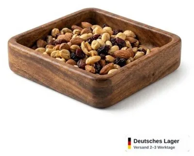 Produktbild von Holzschüssel Akazienholz 15x4,5cm rund Servierschale Snackschale Küche