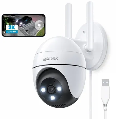 Produktbild von ieGeek 2K überwachungskamera Aussen WLAN Dome IP Kamera PTZ Outdoor Kamera mit farbiger Nachtsicht