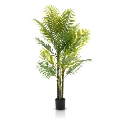 Produktbild von Meisterhome Areca Kunstpalme 180 cm – Große Tropische Kunstpflanze – Realistische Kunstpflanze mit natürlichen Blättern – Pflegeleicht