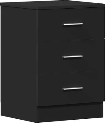 Image de vidaXL Table de nuit noire 38x35x56 cm bois composite