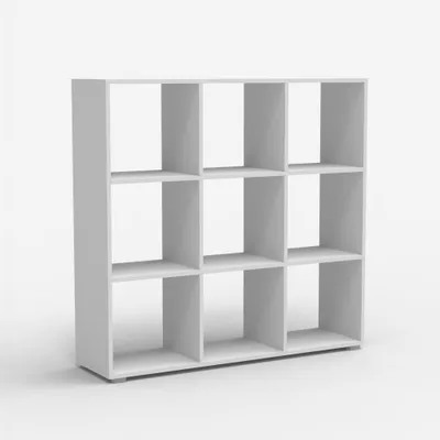 Produktbild von Bücherregal für Wohnzimmer Büro modern weiß aus Holz  Wari