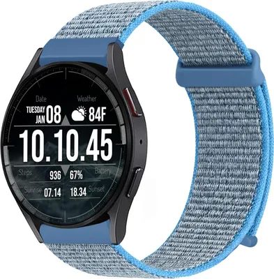Produktbild von Smartwatch Armband für Samsung Galaxy Watch5 40mm Nylon Textil Band Ersatzband Wechselband Klettverschluss flexibel atmungsaktiv Blau