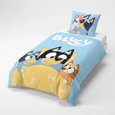 Produktbild von Bluey und Bingo Kinder Bettwäsche 2tlg. Set 135-140x200 65x65 100% Baumwolle