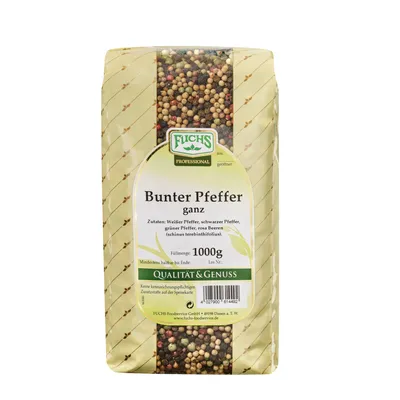 Obrázok produktu pre Fuchs Bunter Pfeffer celé zelené biele čierne korenie 1000g