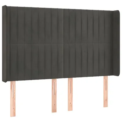 Produktbild von vidaXL Kopfteil mit Ohren Dunkelgrau 147x16x118/128 cm Samt