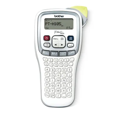 Produktbild von Brother PT-H105, ABC, TZe, Wärmeübertragung, 180 x 180 DPI, 20 mm/sek, Grau, Weiß