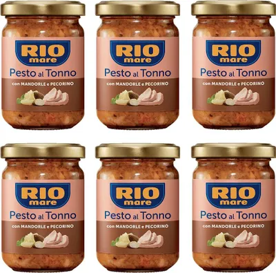 Produktbild von 6x Rio Mare Pesto al Tonno con Mandorle e Pecorino Thunfischpesto mit Mandeln und Pecorino 130g