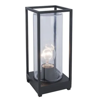 Zdjęcie produktu dla Lampa stołowa zewnętrzna szklana tuba FLAIR czarna Lutec 6588801012