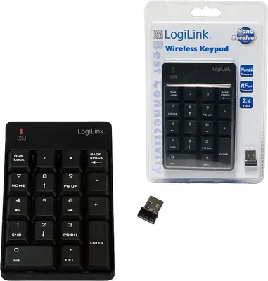 Zdjęcie produktu dla LogiLink ID0120, RF Wireless, 18, Laptop, Czarny