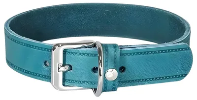 Produktbild von Das Lederband Hundehalsband Weinheim Petrol, Länge: 32 cm / Breite: 16 mm