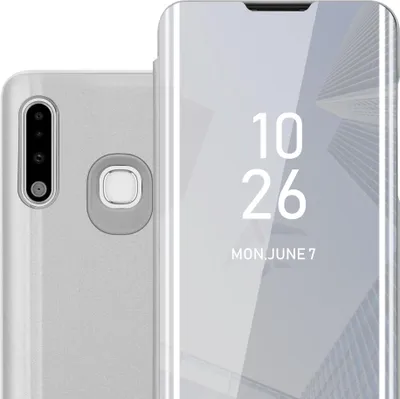 Obrázok produktu pre Cadorabo puzdro na mobilný telefón pre Samsung Galaxy A70e v striebornej farbe zadný kryt ochranný kryt knižka puzdro knižka