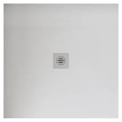 Produktbild von Duschspa 90x90x3cm Quadrat Duschwanne mit Edelstahl Ablaufabdeckung Ablaufgarnitur Weiß Schiefereffekt Duschtasse
