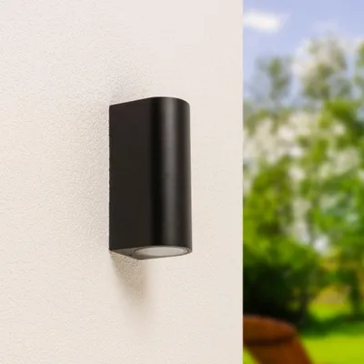 Produktbild von hoftronic LED Wandleuchte Dimmbar 2x GU10 IP65 Schwarz Up & Down