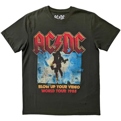 Zdjęcie produktu dla AC/DC Blow Up Your Video / World Tour 1988 Green L Koszulka