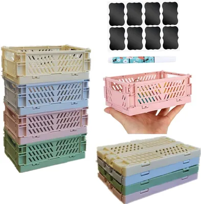 Imagen del producto de Caja de almacenamiento mini, plegable, apilable, de 15x10x5,5 cm, ideal para la cocina y la oficina