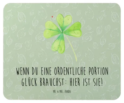Produktbild von Mr. & Mrs. Panda Mouse Pad Blume Kleeblatt - Blattgrün - Geschenk, Mauspad, Glücksbringer, Umzug, laptop, Mousepad, Garten, pc, Kleeblätter, Glück, Motivation