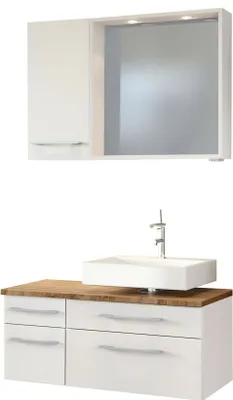 Produktbild von Held Möbel Unterbecken-Set Davos 90 cm -D- (rechts) weiß/matt weiß