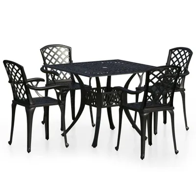 Obrázek produktu pro vidaXL 5dílná sada Bistro Set Cast Aluminium Black