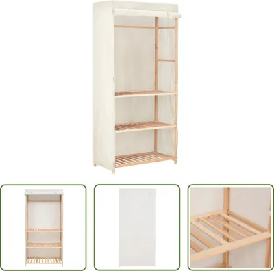 Produktbild von The Living Store Kleiderschrank mit 3 Ebenen 79 x 40 x 170 cm