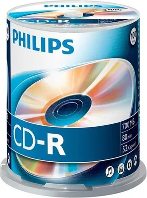 Produktbild von Philips CD-Rohlinge, 80Min, 700MB, Speed 52x, Spindel 100 (Disc)