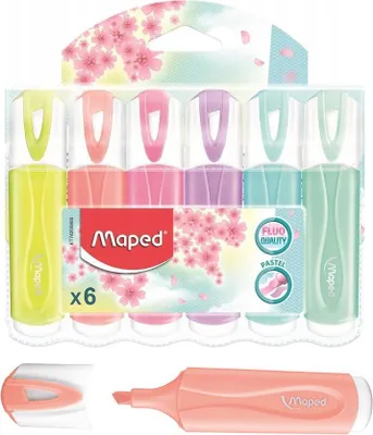 Image de Maped 742558 Maped surligneur FLUO'PEPS Classic PASTEL, étui de 6 pièces