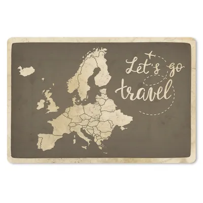 Produktbild von MuchoWow® Mauspad Mousepad Karte Europa - Zitat - Vintage 27x18 cm - Mousepads - Maus Mat - Pad - Mausunterlage - Büroartikel - Desk Matten