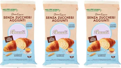 Produktbild von 3x Bauli Cornetti Croissant Semplice Senza Zuccheri Aggiunti con Lievito Madre Croissant Ohne Zuckerzusatz mit Sauerteig Packung à 185g, Jede Packung enthält 5 Croissants à 37g