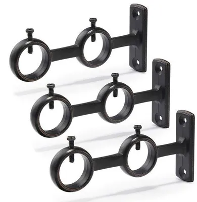 Produktbild von Azomor® Doppelte Gardinenstangenhalter für Wohnzimmer und Schlafzimmer mit stabiler Befestigung